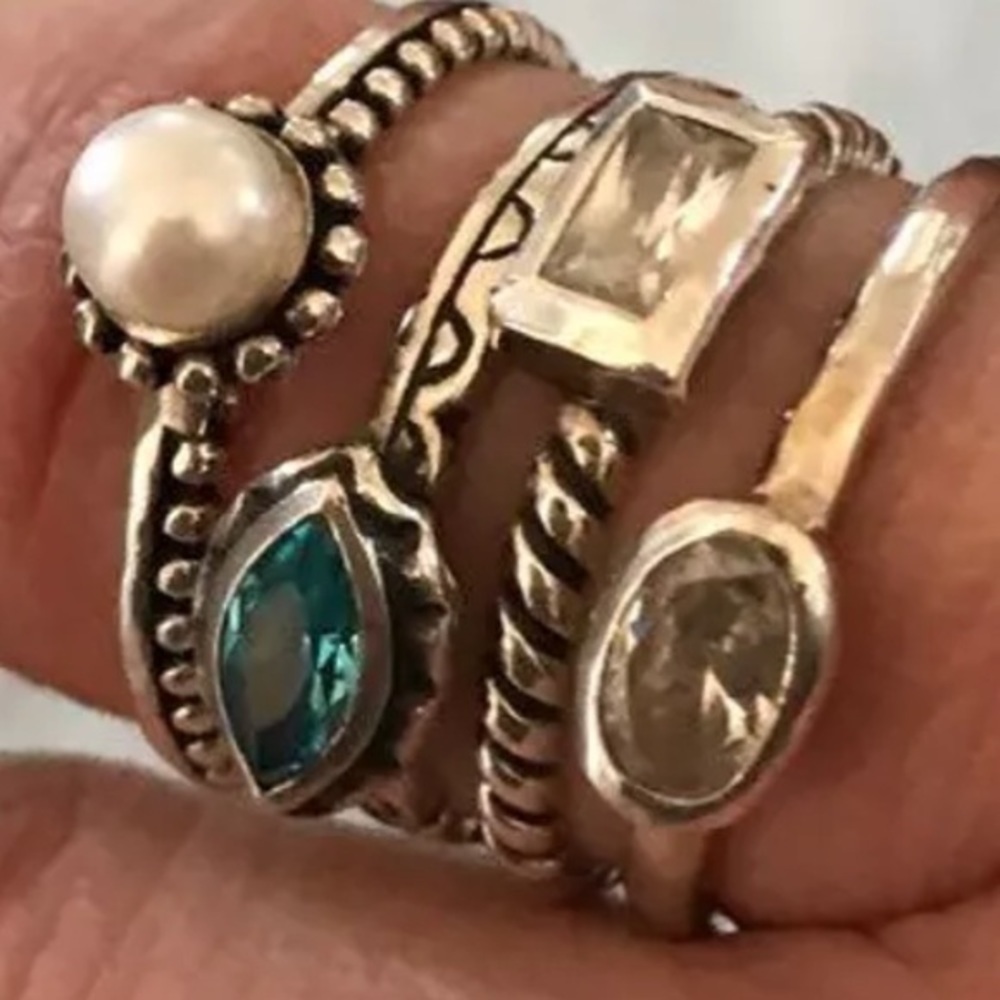 Silpada Stackable Ring. Sterling Silver & Blue St… - image 2